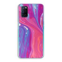 CaseCompany Paarse stroom: Oppo A92 Transparant Hoesje