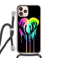 CaseCompany Hold My Heart: iPhone 11 Pro Max Transparant Hoesje met koord