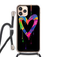 CaseCompany Melts My Heart: iPhone 11 Pro Max Transparant Hoesje met koord