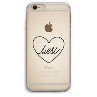 CaseCompany Best heart black: iPhone 6 Plus / 6S Plus Transparant Hoesje