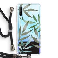 CaseCompany Tropical watercolor leaves: Huawei P Smart Pro Transparant Hoesje met koord