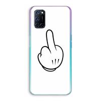 CaseCompany Middle finger white: Oppo A92 Transparant Hoesje