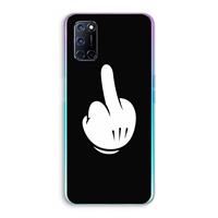 CaseCompany Middle finger black: Oppo A92 Transparant Hoesje