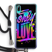 CaseCompany Only Love: Huawei P Smart (2019) Transparant Hoesje met koord