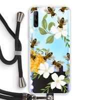 CaseCompany No flowers without bees: Huawei P Smart Pro Transparant Hoesje met koord