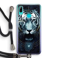 CaseCompany Darkness Tiger: Huawei P Smart (2019) Transparant Hoesje met koord