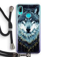 CaseCompany Darkness Wolf: Huawei P Smart (2019) Transparant Hoesje met koord