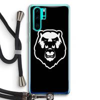 CaseCompany Angry Bear (black): Huawei P30 Pro Transparant Hoesje met koord