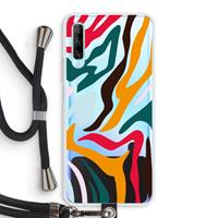 CaseCompany Colored Zebra: Huawei P Smart Pro Transparant Hoesje met koord