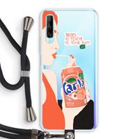 CaseCompany Peach please!: Huawei P Smart Pro Transparant Hoesje met koord