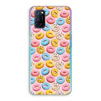 CaseCompany Pink donuts: Oppo A92 Transparant Hoesje