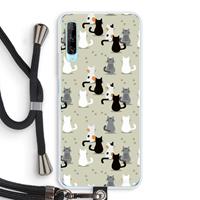 CaseCompany Katten: Huawei P Smart Pro Transparant Hoesje met koord