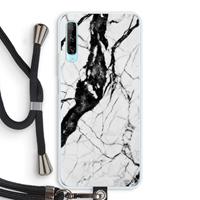 CaseCompany Witte marmer 2: Huawei P Smart Pro Transparant Hoesje met koord