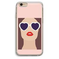 CaseCompany Red lips: iPhone 6 Plus / 6S Plus Transparant Hoesje