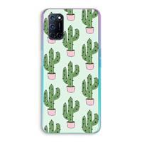 CaseCompany Cactus Lover: Oppo A92 Transparant Hoesje