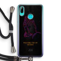 CaseCompany Praying For My Haters: Huawei P Smart (2019) Transparant Hoesje met koord