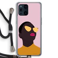 CaseCompany Yellow glasses: Oppo Find X3 Transparant Hoesje met koord