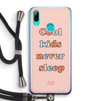 CaseCompany Cool Kids Never Sleep: Huawei P Smart (2019) Transparant Hoesje met koord