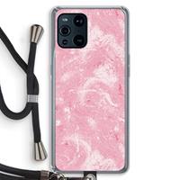 CaseCompany Abstract Painting Pink: Oppo Find X3 Transparant Hoesje met koord