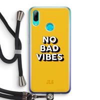 CaseCompany No Bad Vibes: Huawei P Smart (2019) Transparant Hoesje met koord