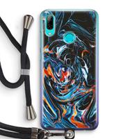 CaseCompany Black Unicorn: Huawei P Smart (2019) Transparant Hoesje met koord