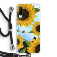 CaseCompany Sunflower and bees: Huawei P Smart Pro Transparant Hoesje met koord