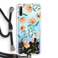 CaseCompany Peachy flowers: Huawei P Smart Pro Transparant Hoesje met koord