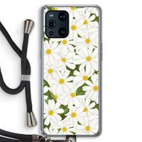 CaseCompany Summer Daisies: Oppo Find X3 Transparant Hoesje met koord