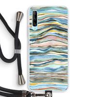 CaseCompany Watercolor Agate: Huawei P Smart Pro Transparant Hoesje met koord