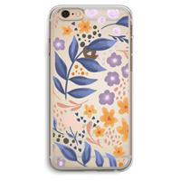 CaseCompany Flowers with blue leaves: iPhone 6 Plus / 6S Plus Transparant Hoesje