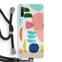 CaseCompany Bold Rounded Shapes: Huawei P Smart Pro Transparant Hoesje met koord