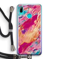 CaseCompany Pastel Echoes: Huawei P Smart (2019) Transparant Hoesje met koord