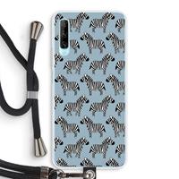 CaseCompany Zebra: Huawei P Smart Pro Transparant Hoesje met koord