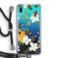 CaseCompany No flowers without bees: Huawei P Smart (2019) Transparant Hoesje met koord