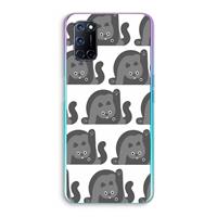 CaseCompany Cats: Oppo A92 Transparant Hoesje