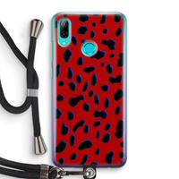 CaseCompany Red Leopard: Huawei P Smart (2019) Transparant Hoesje met koord