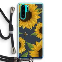CaseCompany Sunflower and bees: Huawei P30 Pro Transparant Hoesje met koord