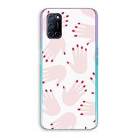 CaseCompany Hands pink: Oppo A92 Transparant Hoesje