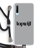 CaseCompany Topwijf Grijs Zwart: Huawei P Smart Pro Transparant Hoesje met koord