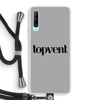 CaseCompany Topvent Grijs Zwart: Huawei P Smart Pro Transparant Hoesje met koord