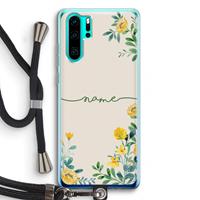 CaseCompany Gele bloemen: Huawei P30 Pro Transparant Hoesje met koord