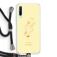 CaseCompany No rain no flowers: Huawei P Smart Pro Transparant Hoesje met koord
