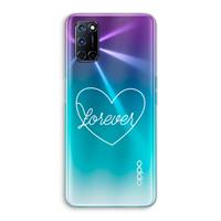 CaseCompany Forever heart pastel: Oppo A92 Transparant Hoesje