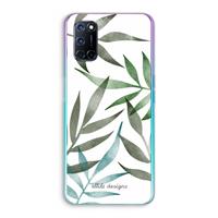 CaseCompany Tropical watercolor leaves: Oppo A92 Transparant Hoesje