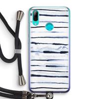 CaseCompany Ink Stripes: Huawei P Smart (2019) Transparant Hoesje met koord