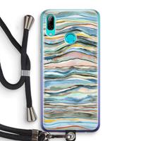 CaseCompany Watercolor Agate: Huawei P Smart (2019) Transparant Hoesje met koord