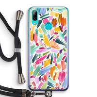 CaseCompany Watercolor Brushstrokes: Huawei P Smart (2019) Transparant Hoesje met koord