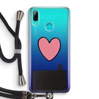 CaseCompany Hartje: Huawei P Smart (2019) Transparant Hoesje met koord