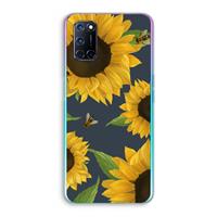 CaseCompany Sunflower and bees: Oppo A92 Transparant Hoesje