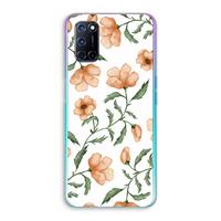 CaseCompany Peachy flowers: Oppo A92 Transparant Hoesje